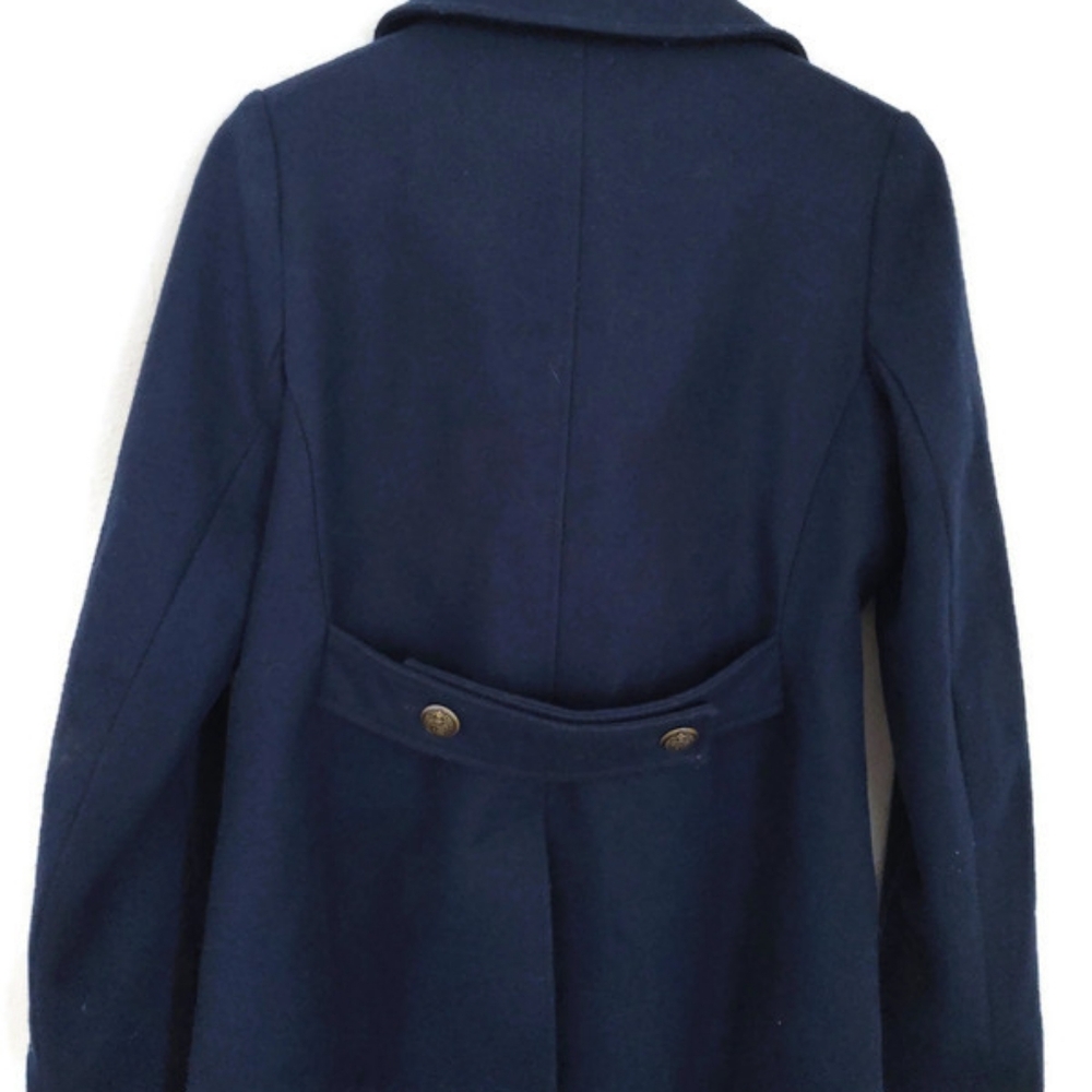Tommy Hilfiger Womens Sapphire Blue Wool Blend Pea Coat Size 8=Medium - Picture 3 of 5